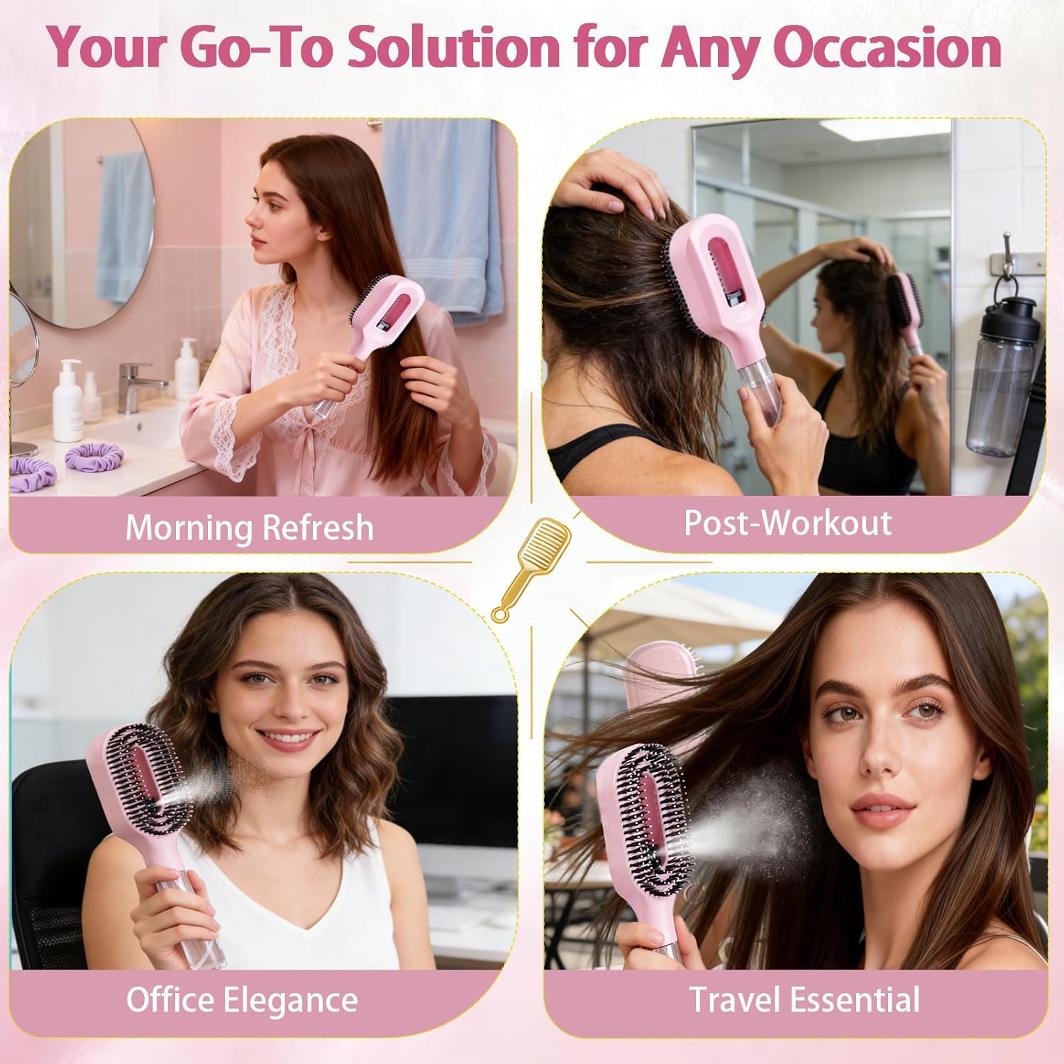 cepillo de pelo   - herramienta innovadora de spray y cepillado para peinar el cabello húmedo y   - cerdas anti-enredos, práctico reservorio de agua,   de usar para   de la   Detalles del producto 6