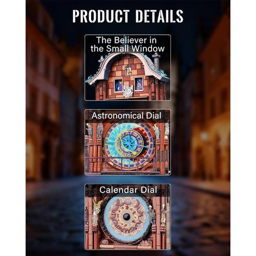 3d metal puzzles adult astronomical clock assembly kits brain teaser 117pcs