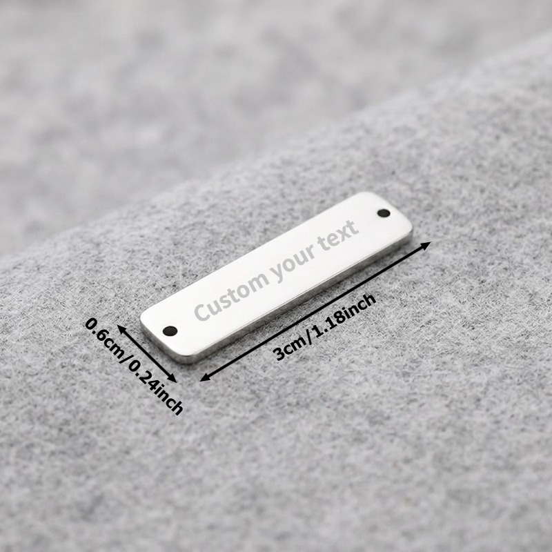 TEMU 13pcs Custom Engraved Stainless Steel Clothing Labels, Knit Sweater Hat Bag Labels, Knit And Crochet Labels, Laser Engraved Labels