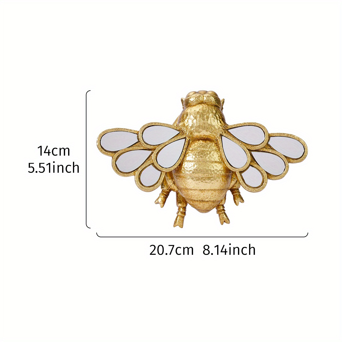 TEMU 1pc, 5.51 X 8.14 Inches Creative Resin Teardrop Mirror Bee Home Decor Wall Hanging. The With Mirror-inlaid Surface Makes It A Must-have For