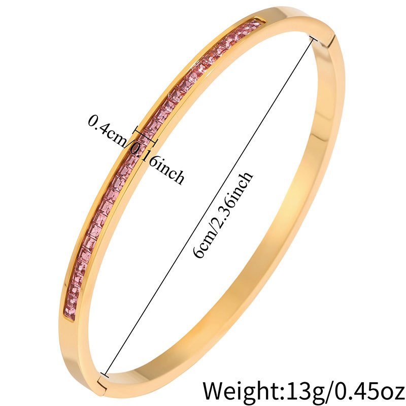 2pcs Single-Row Zircon Bracelet and Bar Necklace Set