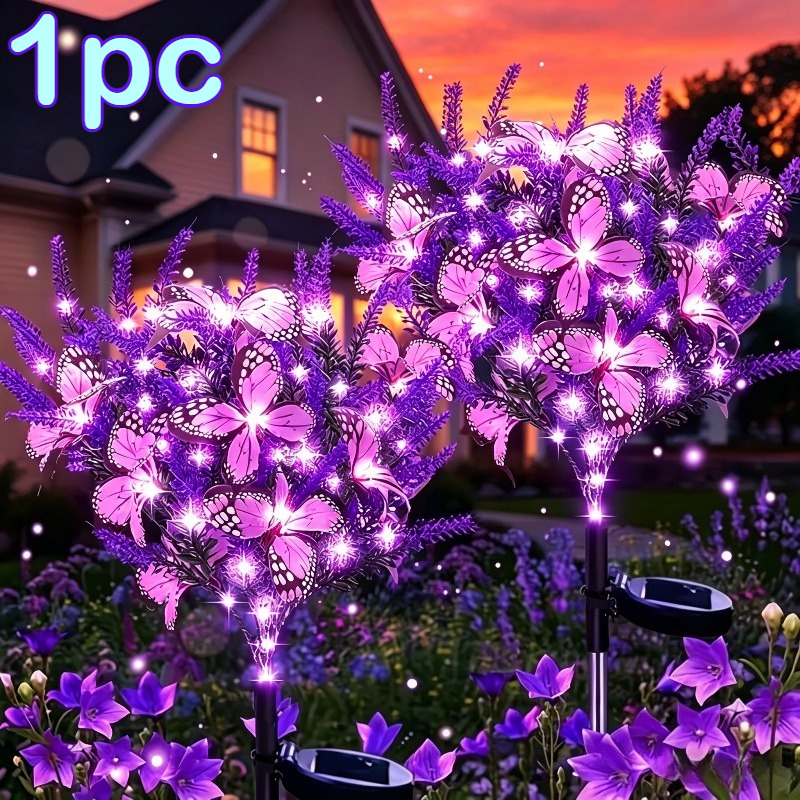 Image of Ip65 Solar Lavender Floor Lamp Purple Lavender Decorative Lamp, Used For Gardens, , Parks, Festivals, Parties, Christmas, Easter, Mother's Day Gardening Gifts