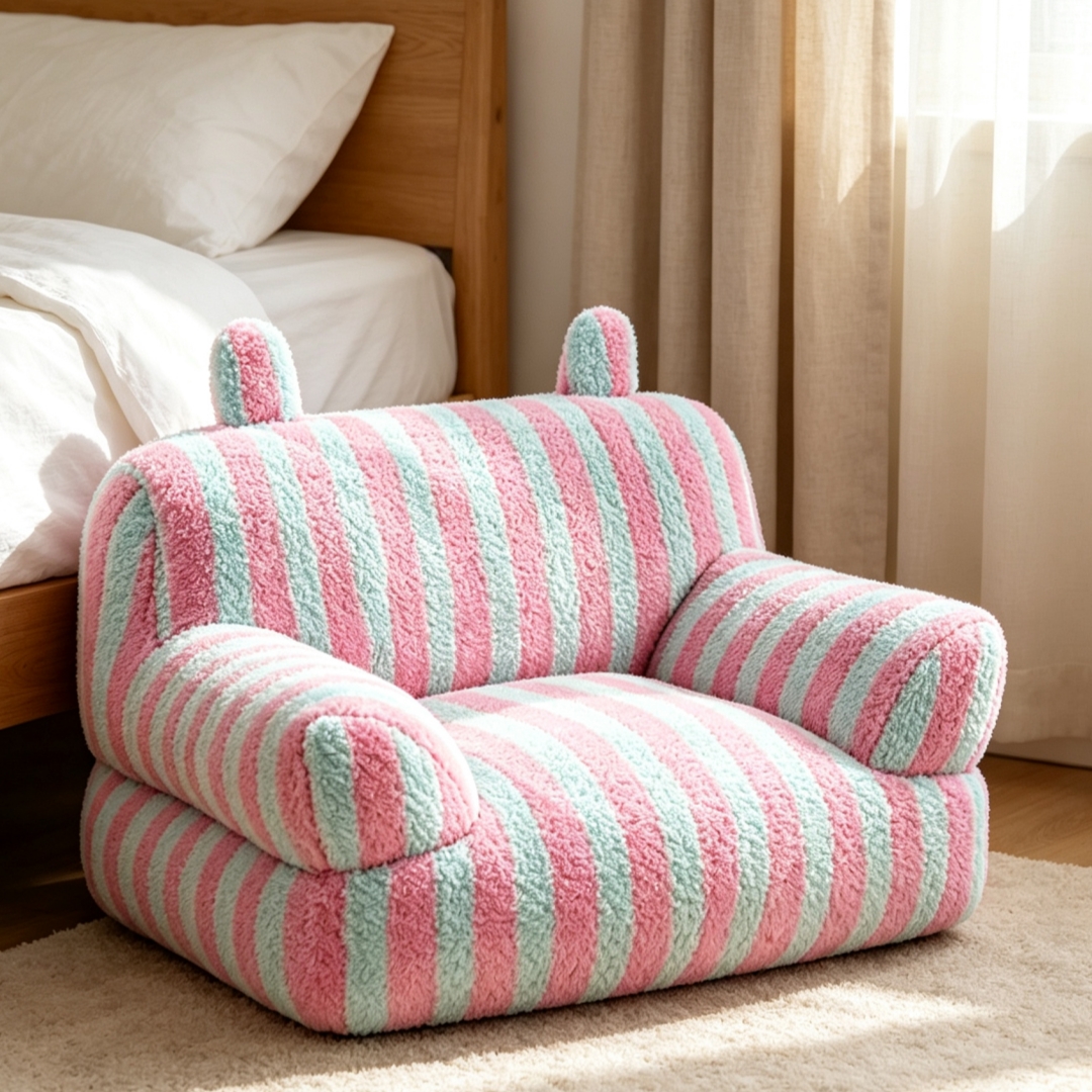 suitable for small medium dogs kittens striped fluffy ear shaped pet sofa bed house soft warm sleeping mat with     bedding for puppies puppy bed for crate or use no   Product details 9