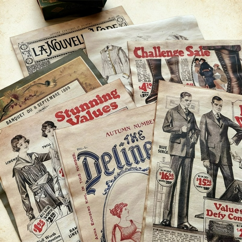 10 listov črno-rdečega retro ročno izdelanega barvanega papirja za Junk Journal TN priročnike, dekoracijo , stene, dekoracijo