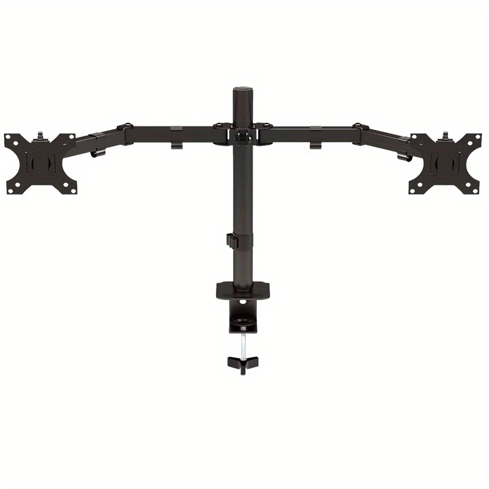 TEMU Ergonomic Dual Screen Monitor Stand For 15-32 Inch Monitors, Adjustable Arm Design, 180° Rotatable, Stainless Steel Construction, With Clamp &