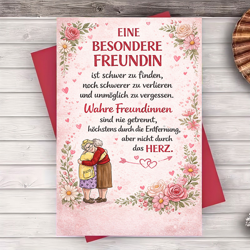 E-shop 1 Grußkarte + 1 Umschlag – Schöne Freundschaftskarte für , um echte Bindungen zu feiern – als durchdachtes Geschenk für besondere Anlässe wie