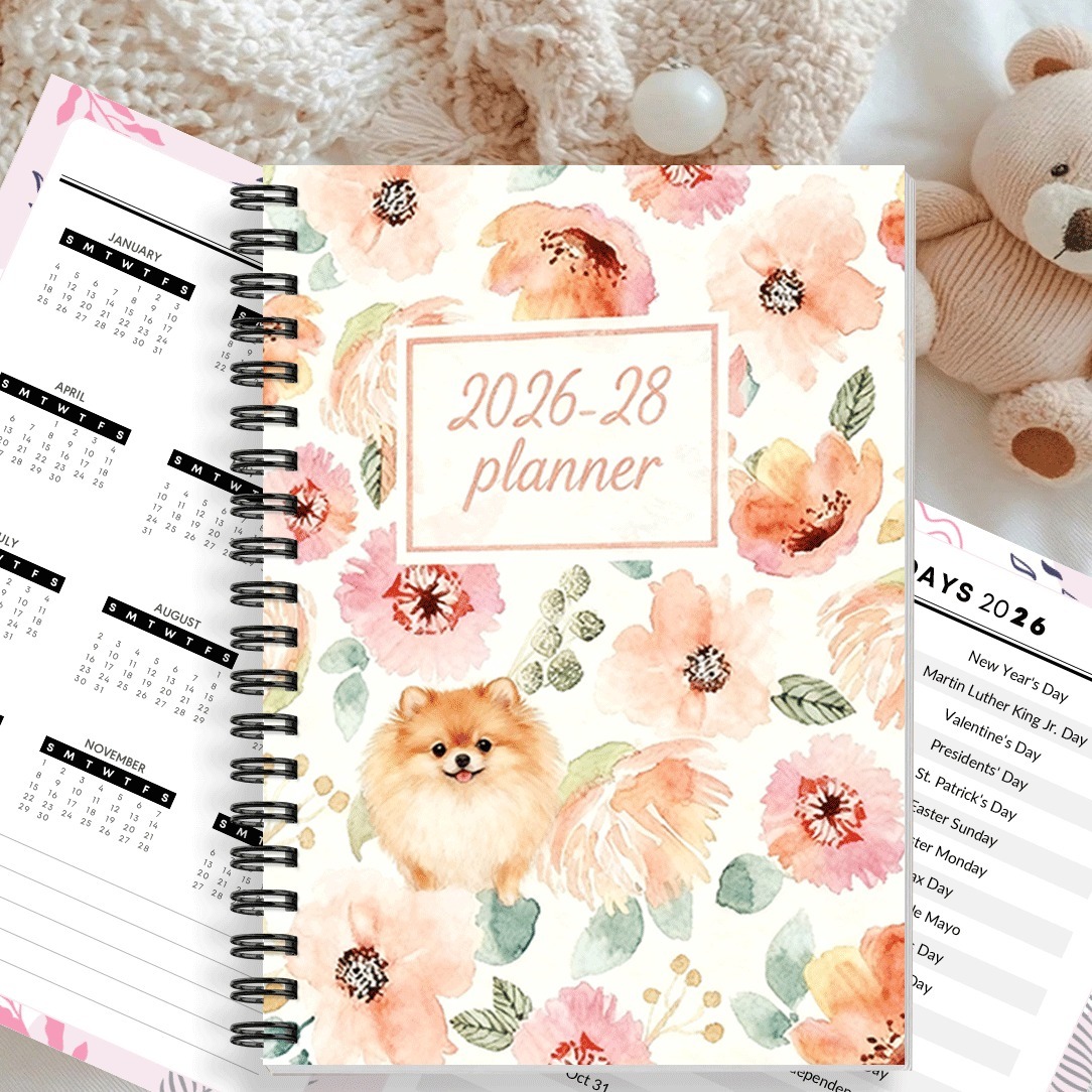 TEMU 2026 Planner A5, 2026 Monthly Planner, Three-year 2026-2028 Monthly Planner, Yearly Planner, Office Supplies, 2027, 2028 Planner Notebook, With