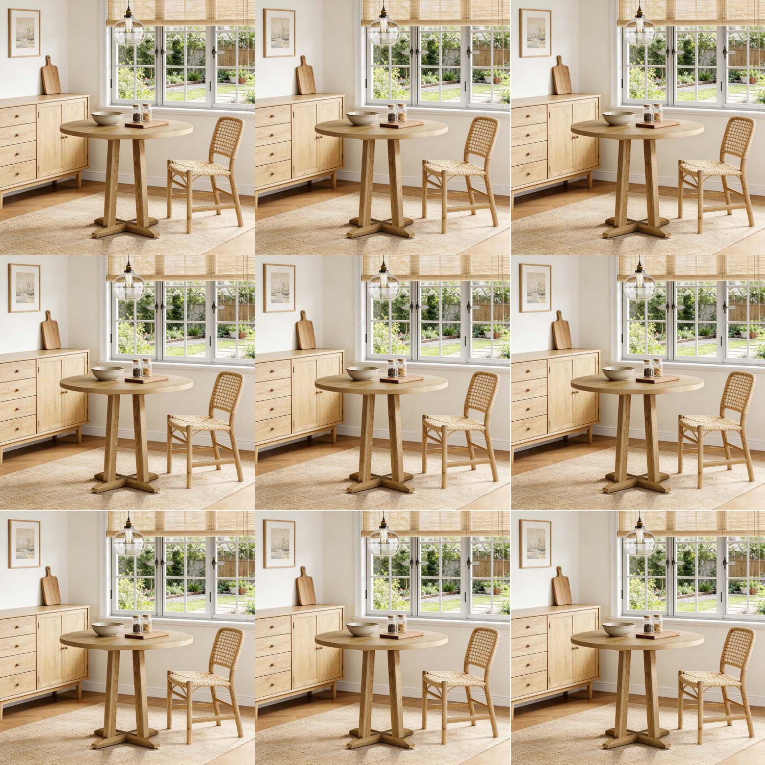 -inch Round Farmhouse Dining Table – Sturdy And Unique Base Design, Home Essential For 2-, Ideal For Small Kitchen, Dining Room, Apartment, Small Space & Restaurant, Perfect Daily Gift