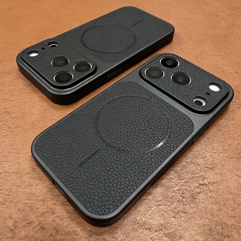TEMU Phone Case - Luxurious Retro Faux Leather Instant Transformation 17pro Magnetic Wireless Charging Case, Suitable For Iphone 13 17 Pro Max Air