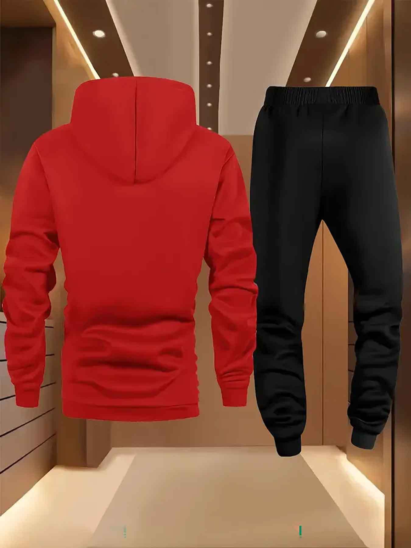 Heren hoodie en broek set met stijlvolle print