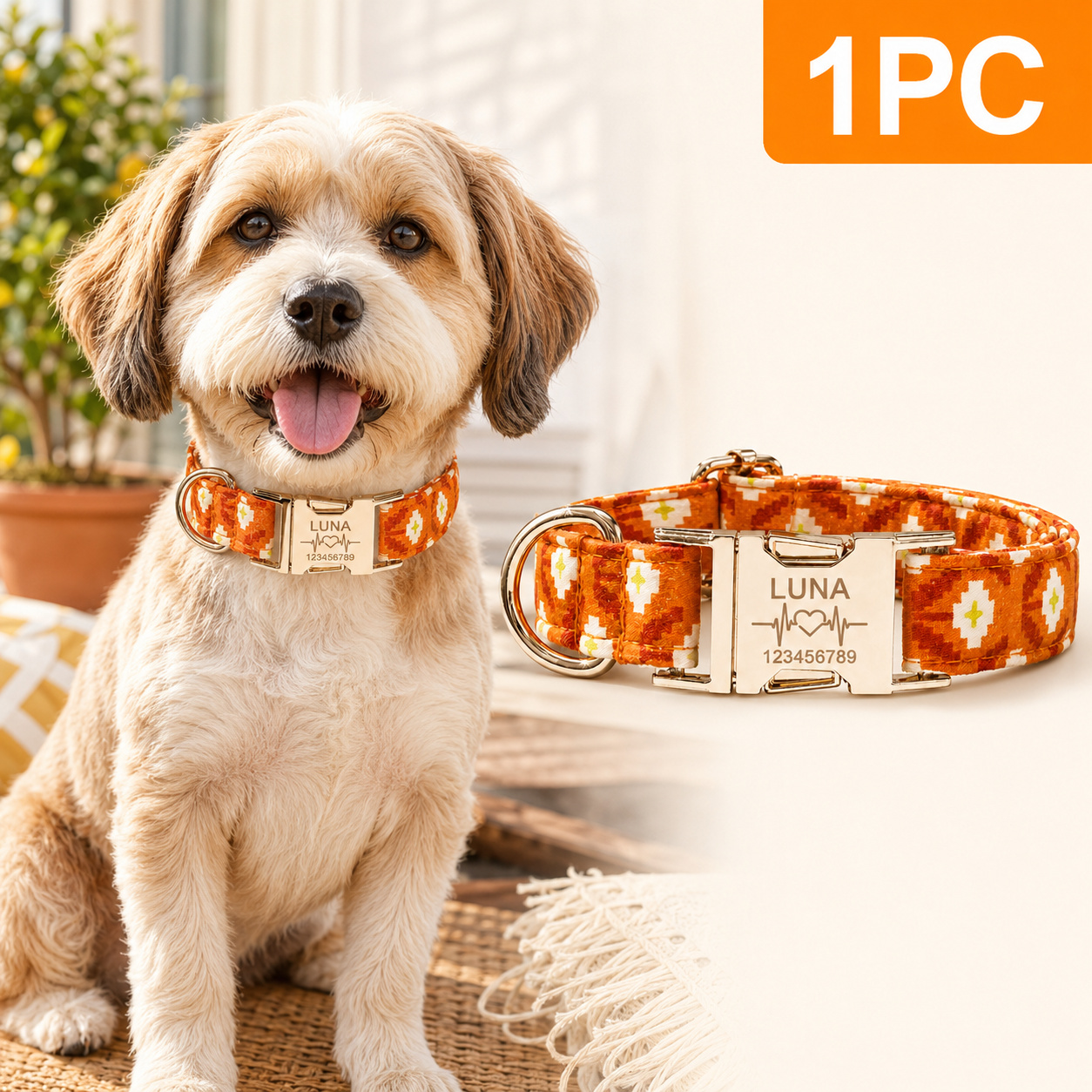 Custom Name & Phone Number Pet Collar, Universal Personalized Design