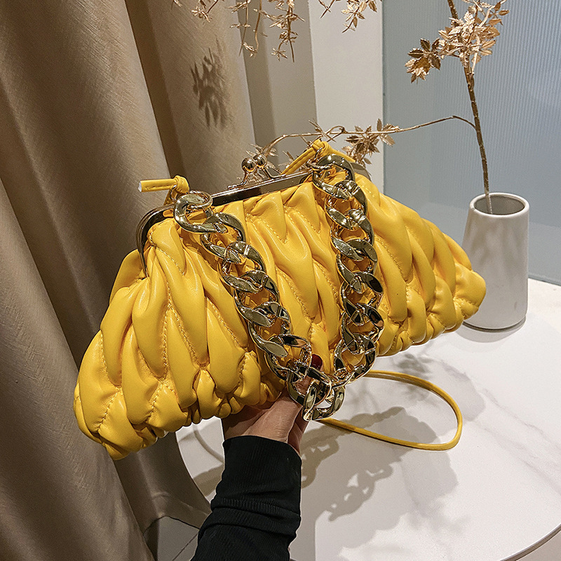 TEMU -golden Ruched Cloud-shaped Bag With A Ruched And Thin Rope Shoulder Straps. Suitable For Daily Commuting And Other Occasions, Presenting A