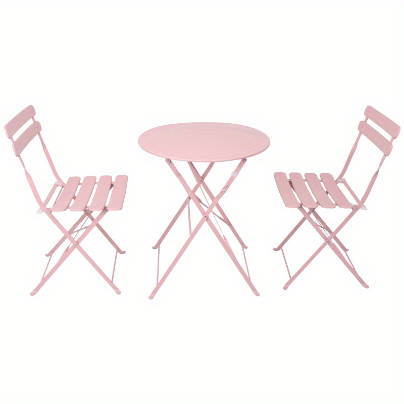 3pcs   balcony   chair table setpink