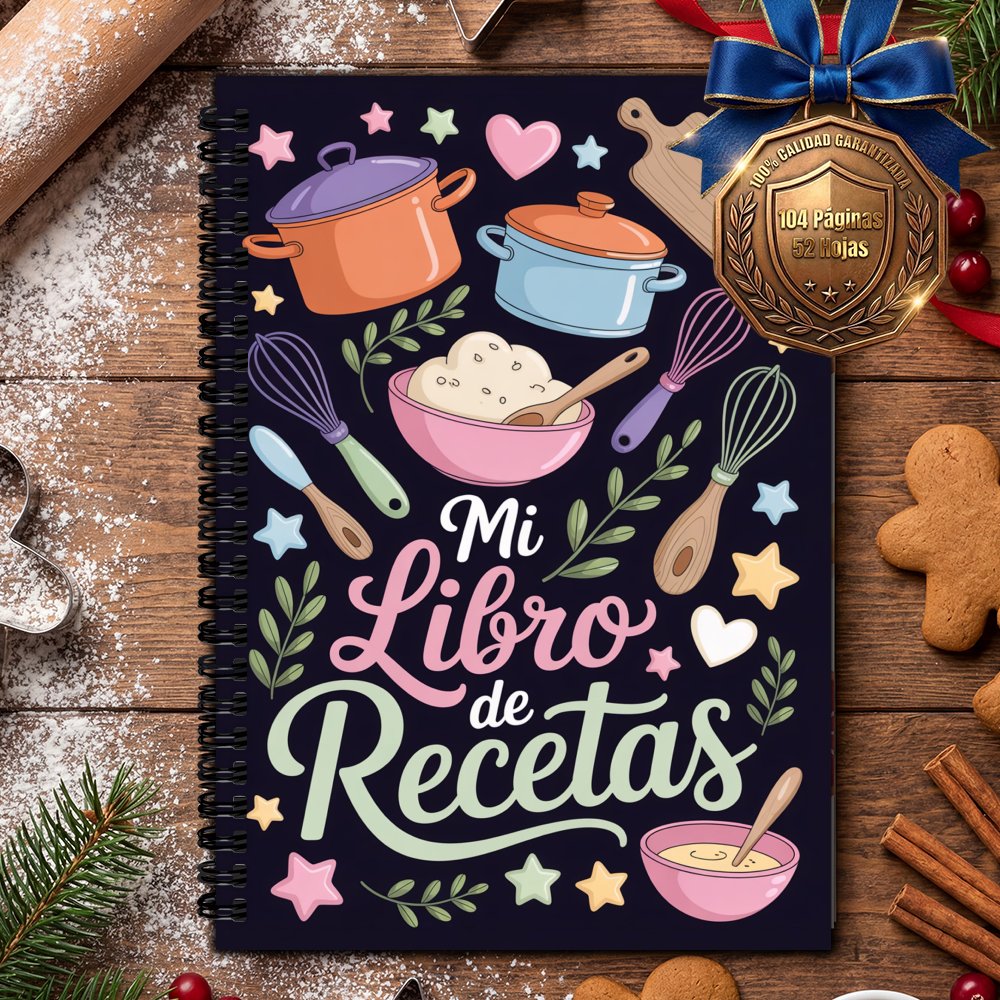 TEMU 1 libro de cocina rígido de con de 21 cm x 14,5 cm en español, un libro de recetas personal en casa, hornear y usar para chefs caseros. Un libro