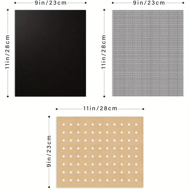 100pcs 11x9 inch disposable parchment paper with 2pcs reusable toast oven liners & grill mats set - , precut air fryer liners for oven & grill, baking, frying, and grilling, kitchen essentials|reusable liners|nonstick surface, oven liners for baking Product details 1