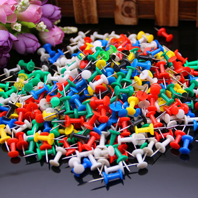 TEMU 200pcs Colourful Reusable Plastic Push Pins Map Drawing Push Pins For Home Office Craft Projects Nice And Clever, Tape, Adhesives And Fasteners