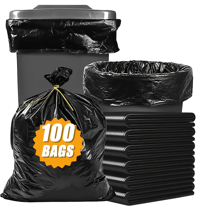 TEMU 55-60 Gallon Heavy Duty Trash Bags, Tear-resistant, High-quality 50//150 Pack Black Trash Bags, Suitable Gardening And Outdoor Activities, Large