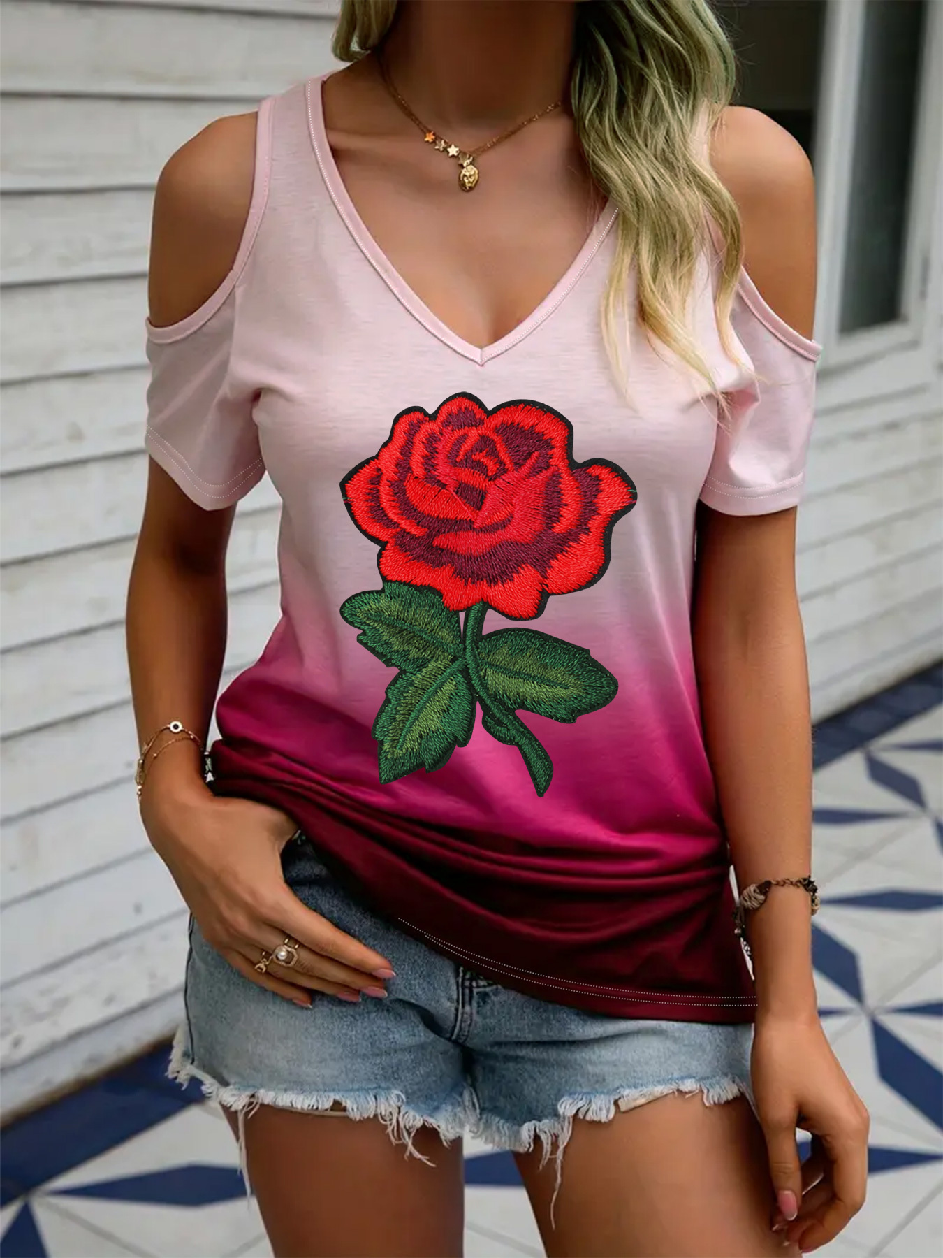 rose shirts for women sold on Temu United States