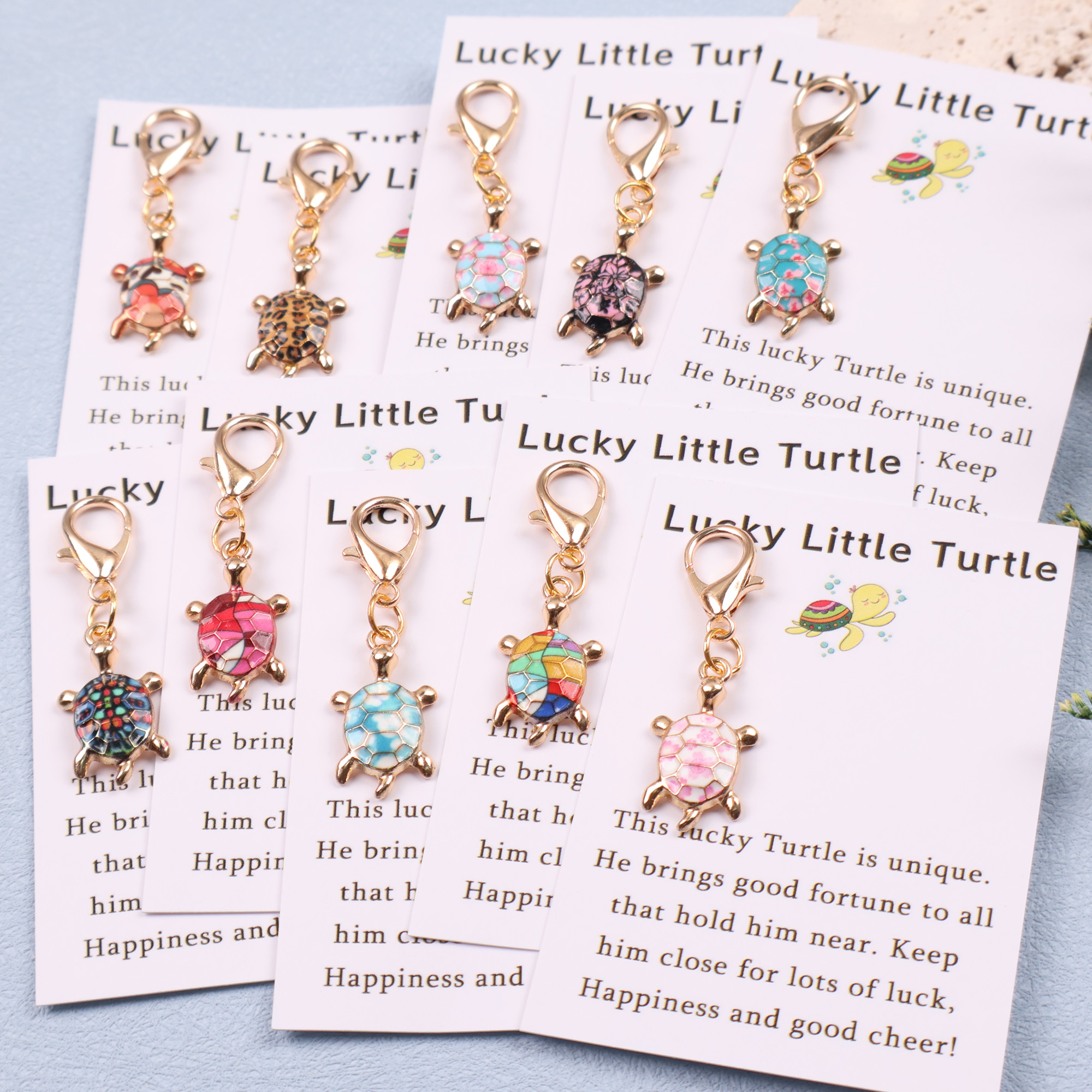 item picture 1pc 10pcs set     pocket hugs inspirational   pocket hug cards   gift pack unique   turtle keychain mens and womens handbag coin purse and car key decoration party decoration gift party favor