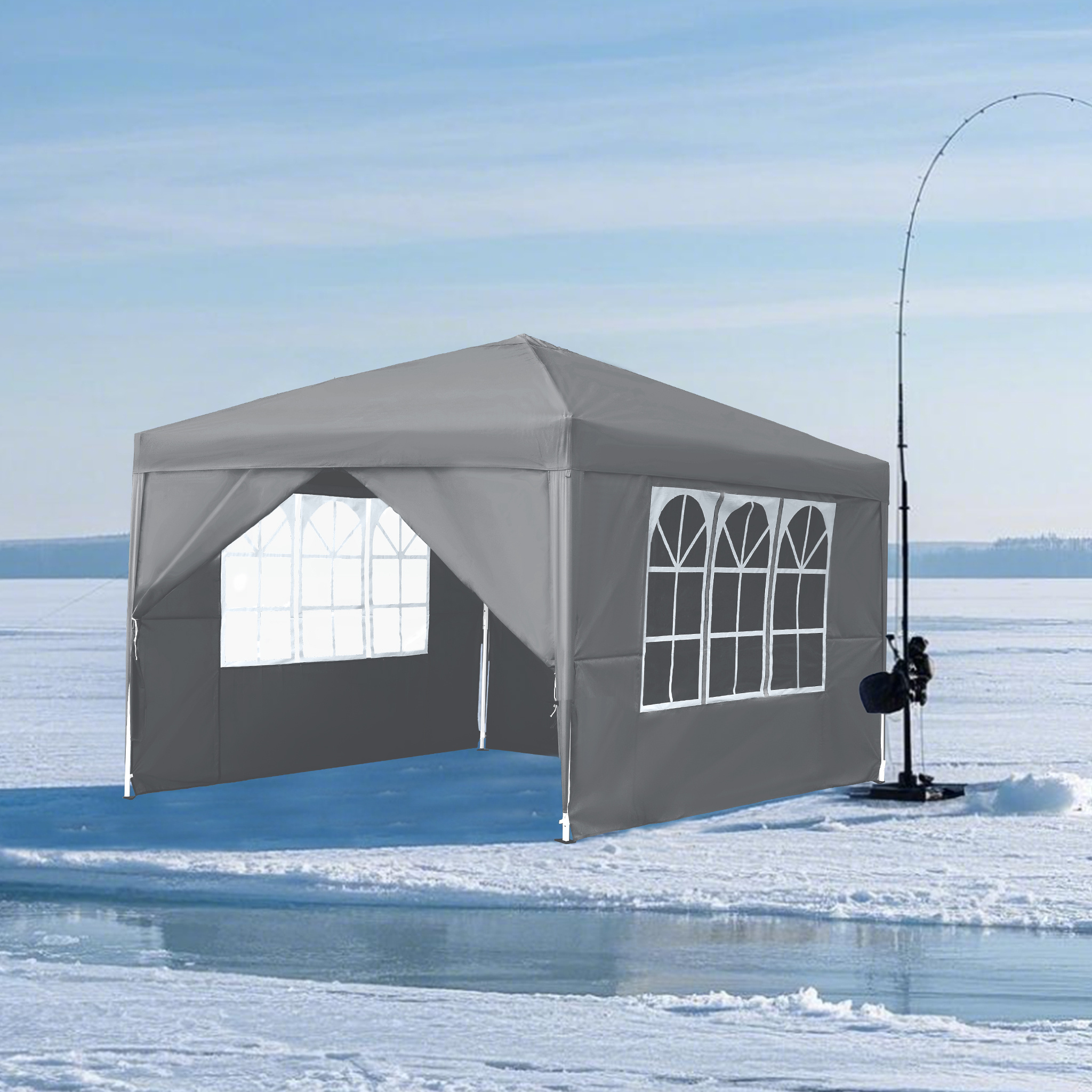 Outsunny Tetto di Ricambio per Gazebo 3x3m 2 Livelli Grigio | Italy