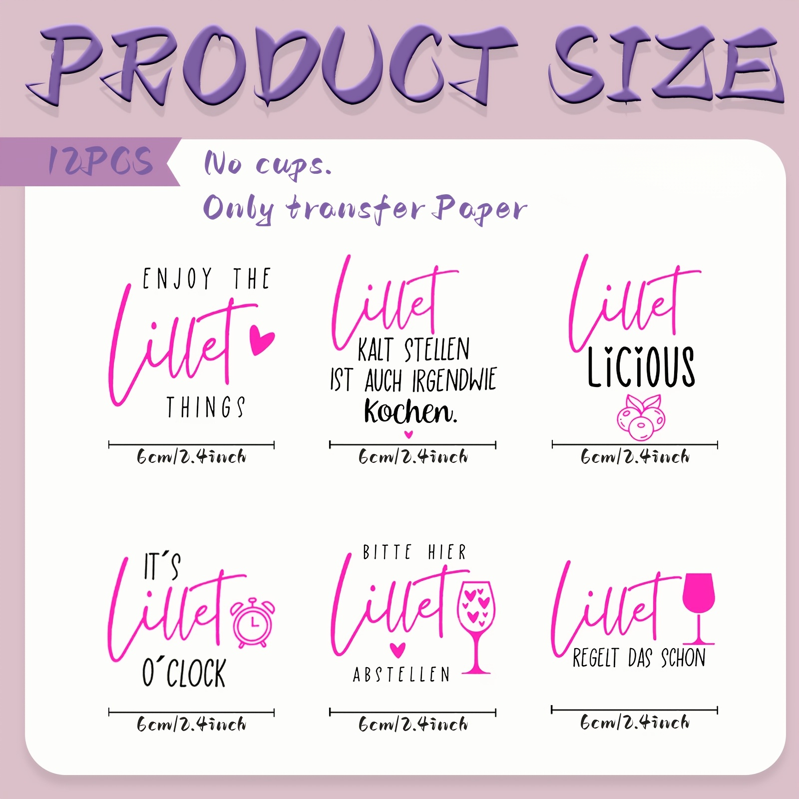 Image of 12pcs/set Wine Glass Quotes Rub On Transfers For Crafting Cups& Mugs, Uv Dtf For Glassware, Aesthetic For Laptop Covers, Suitcases& Planners( Transfer Paper)