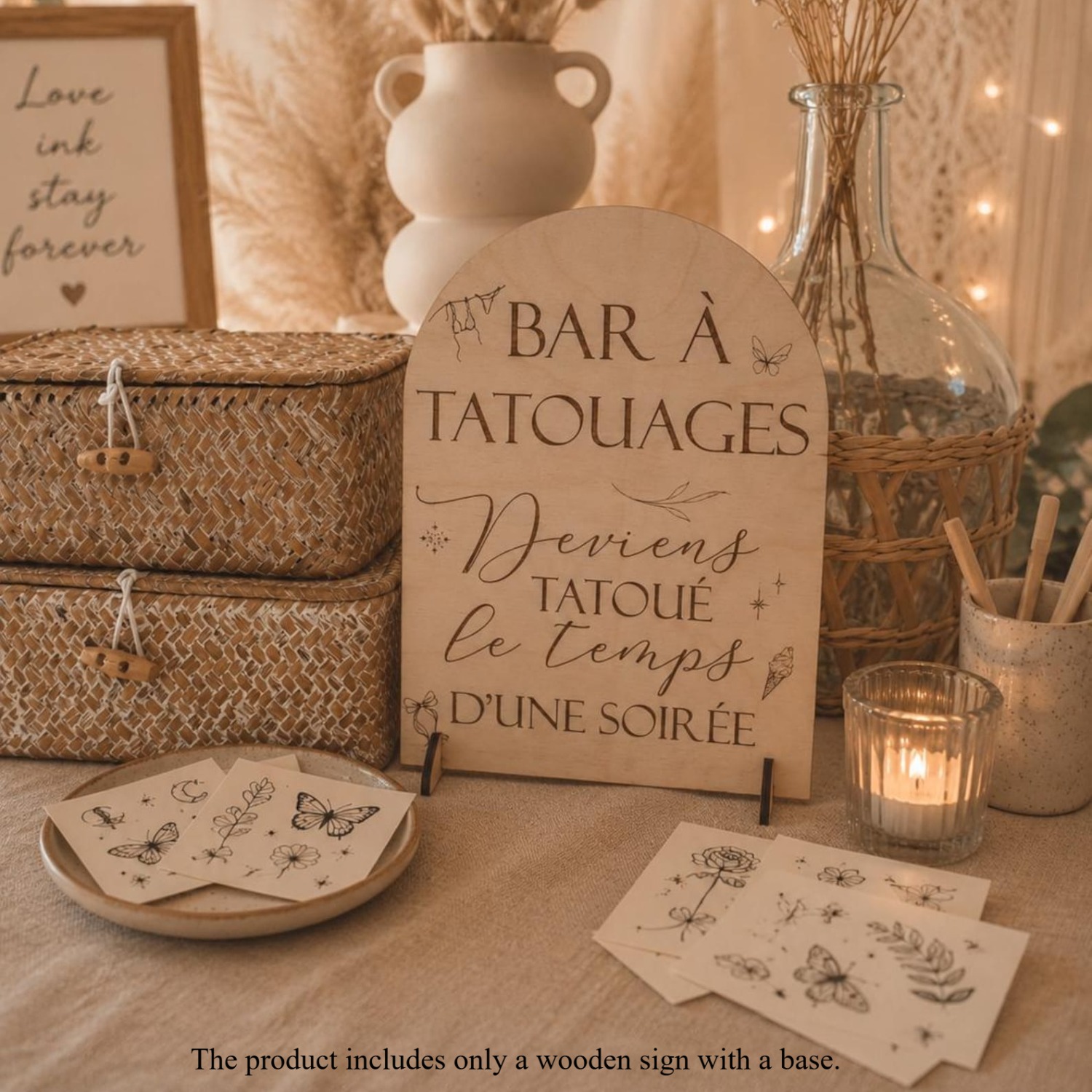 TEMU Pancartes de table en bois pour mariage, Décorations de mariage, Articles décoratifs en bois