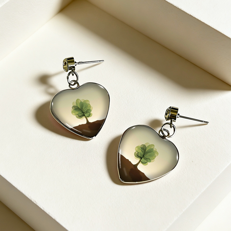 Tree of Life Heart-Shaped Earrings