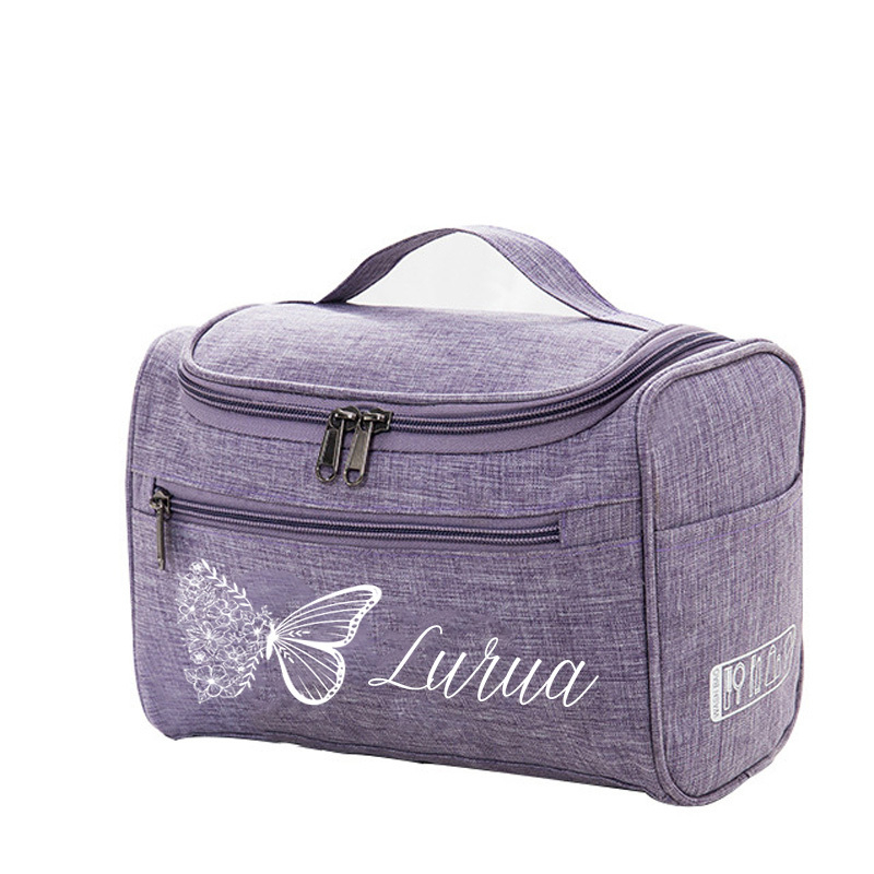 TEMU Personalized Name/initials Women's Toiletry Bag Suitable For Travel, Large Capacity With Multi-compartment Zipper Closure, Lightweight Portable