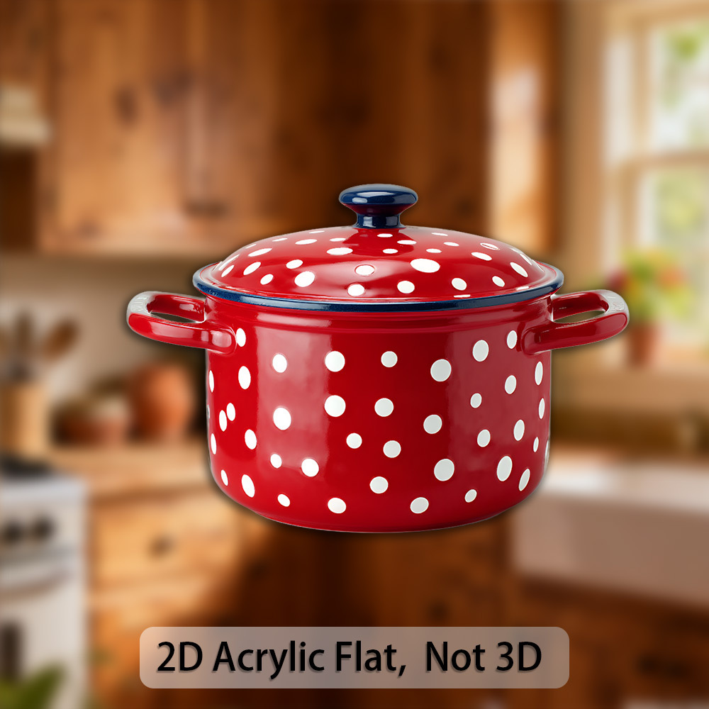 TEMU 1pc Cute Polka Dot Magnet With Blue Knob And Acrylic Base - Red And White Polka Dot Top, Suitable For Refrigerators, Jars - Ideal For Kitchen