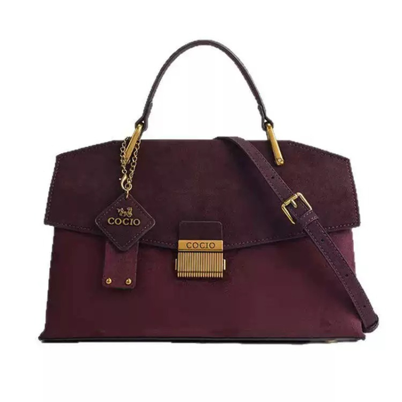 TEMU Matte Velvet Single-shoulder Crossbody Tote Bag For Women, 2026 New Autumn/winter Collection, High-end Light Luxury Commuter Handbag