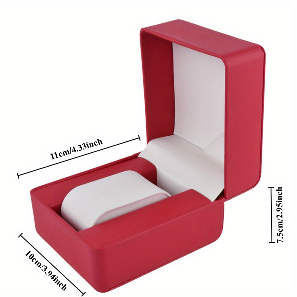 TEMU Rounded Corner Single Watch Box Genuine Faux Leather Watch Storage Display Box With Detachable Inner Tray Portable Watch Storage Rack Mens TEMU Rounded Corner Single Watch Box Genuine Faux Leather Watch Storage Display Box With Detachable Inner Tray Portable Watch Storage Rack Mens
