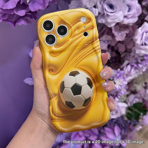 para teléfono - protección 2d, anticaídas y resistente a arañazos, diseño de dorados alrededor de una pelota de fútbol clásica, compatible con iphone 17 16 15 14 13 12 11 8 7 x pro