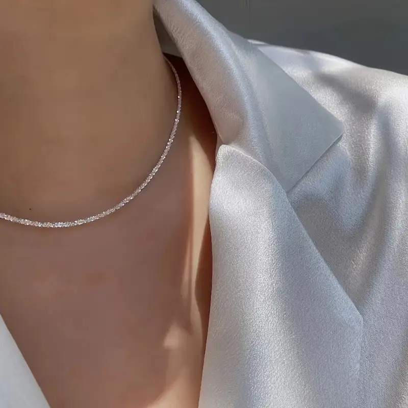 S925 Sterling Silver Pendant-Free Collarbone Chain Necklace