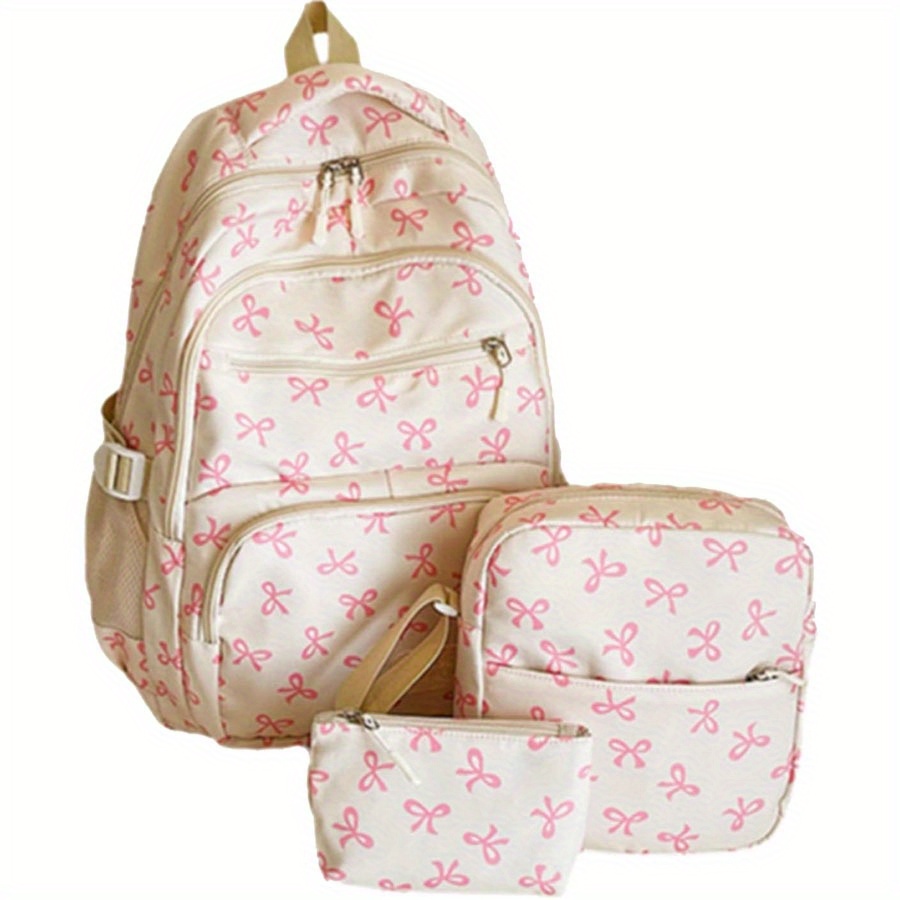 Laptop Bookbag For College Women & Teens - Big Student Backpack With USB Charging Port, Beige