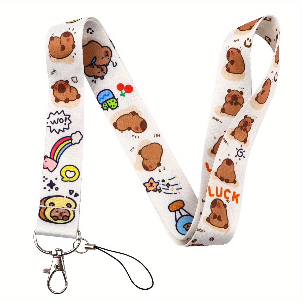 1pc Lanyard Keychain Id Credit Card Cover Pass Mobile Phone Charm Neck Straps Holder Key Holder Additions