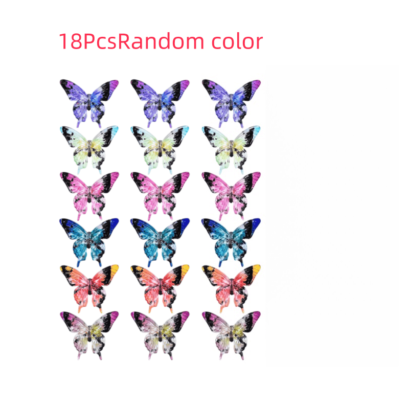 TEMU Lot de 18 perles papillon 3D en acrylique de couleur aléatoire, spécialement conçues pour la décoration de porte-stylos et divers de fabrication