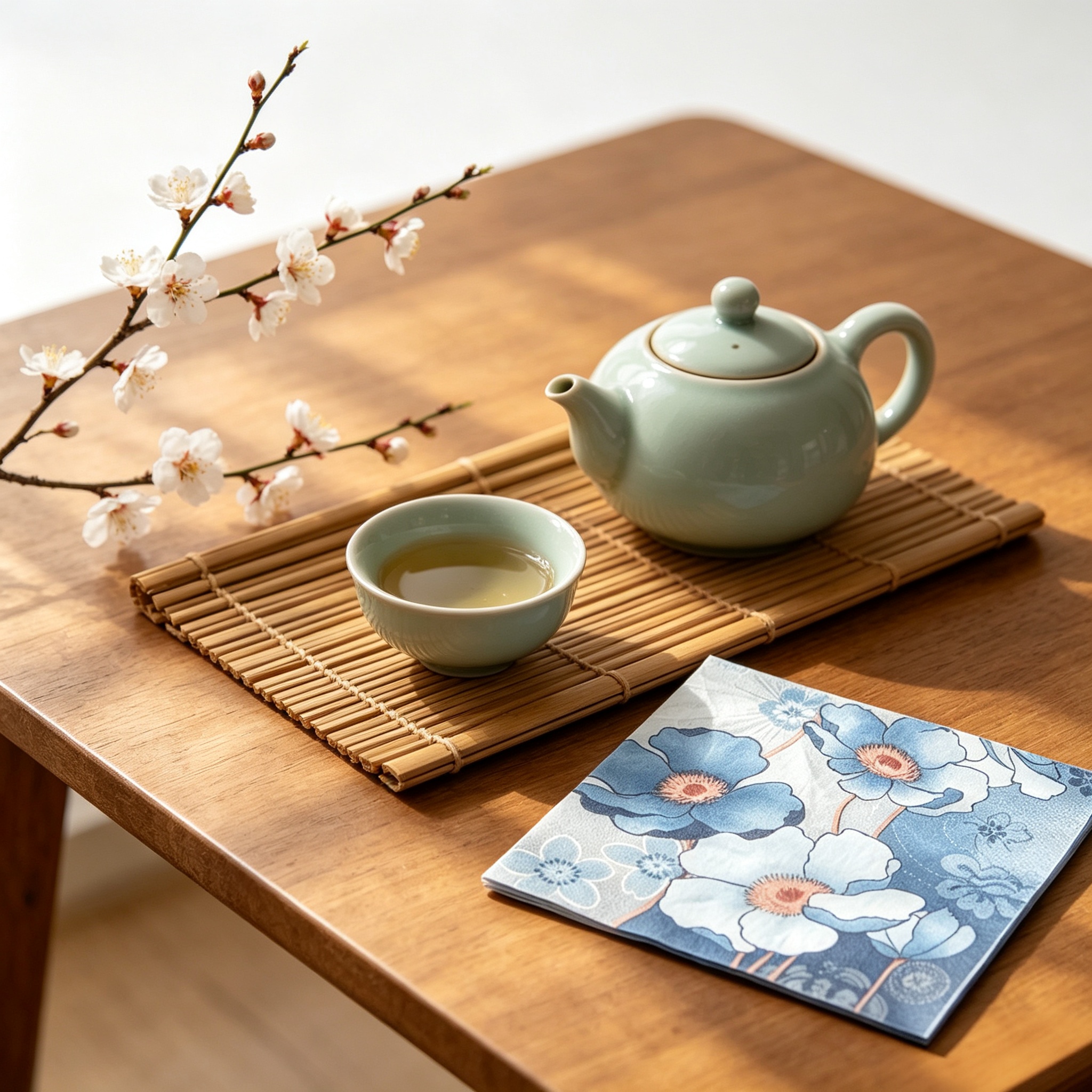 TEMU 9/16/24 Blue Floral Paper Napkins, Vintage Flower Disposable Decorative Lunch Napkins, Bohemian Botanical Style Party, Dinner, Table Napkins,