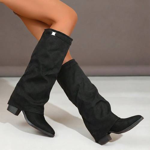 eleganti da con tacco e punta, lunghi al ginocchio, caratterizzati da un design in colori solidi. questi nuovi invernali da abbinare a camicie e gonne per riunioni con clienti o aziendali annuali, scarpe da .