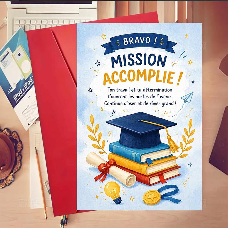 TEMU Lot de 1 carte de félicitations de de diplôme pour diplômés, certificats de académique en anglais, cadeaux de diplôme pour fêtes, anniversaires