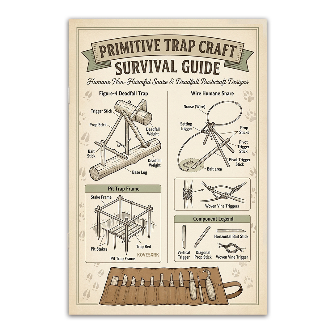 TEMU 1pc | Wilderness Survival Manual | 20 Pages 80g Paper | A5 Portable Size 5.5 X 8.3 Inches | Knot Tying, Shelter Building, Fire Starting,