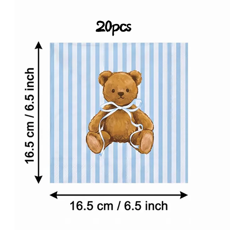 TEMU Lot de 20 à 60 serviettes pour fêtes de du sexe de bébé, serviettes en papier jetables à motif d' rayé pour décoration de table de baby shower,