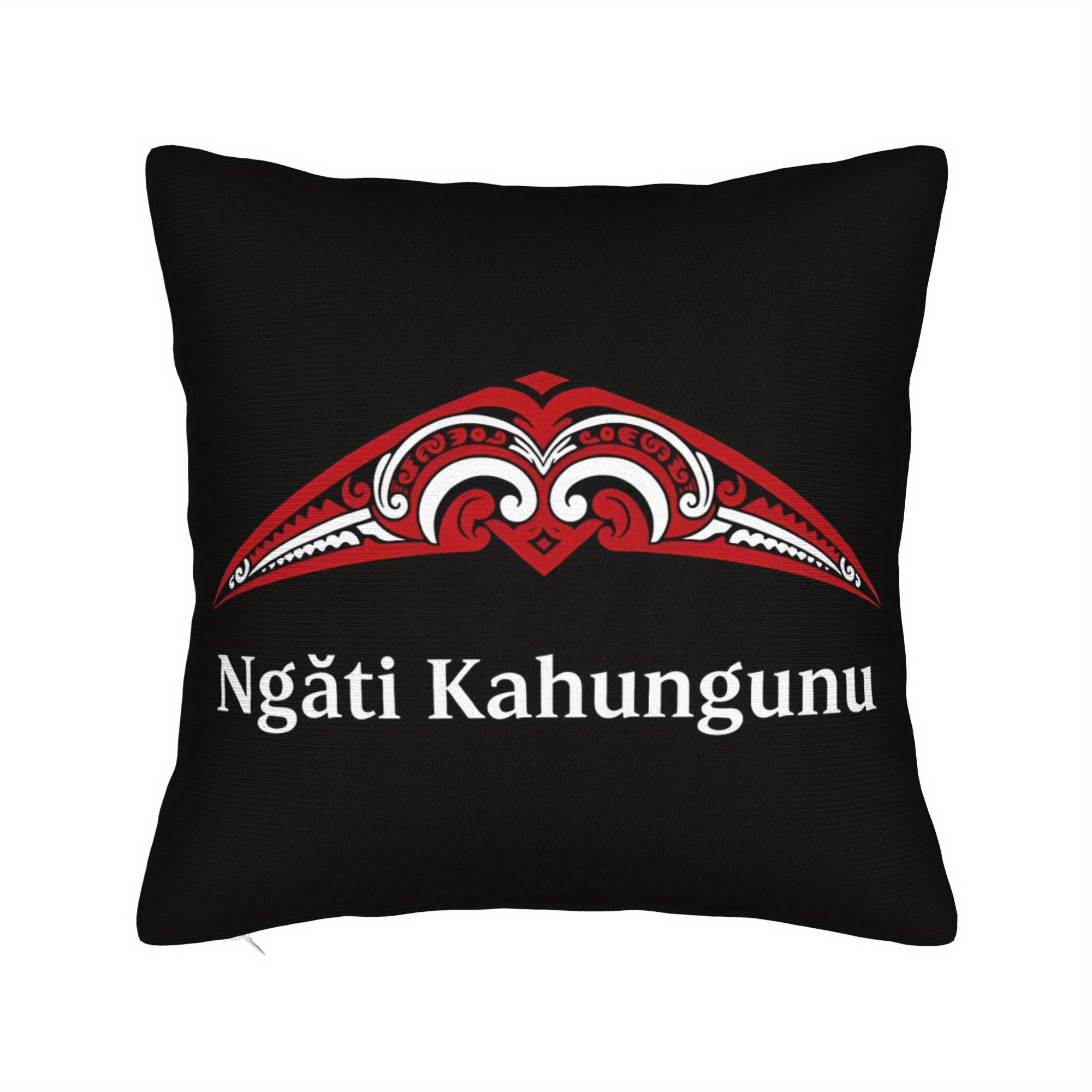 TEMU 1pc Kahungunu Logo Cushion Cover - Retro Tribal Print Sofa Pillowcase With Zipper Closure, Suitable For Decor, Cultural For New Zealand Décor,