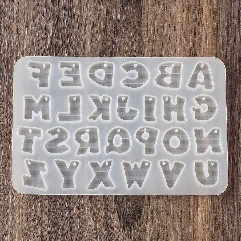 TEMU 1 Silicone Pendant Mold, Suitable For Resin Casting, Featuring Letters A To Z, In , Measuring 100x142x5.5mm, With A Hole Size Of 1.7mm