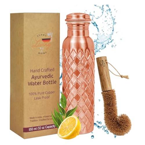 100 ayurvc water 32oz with pure for drinking water leak proof cap healthy and metal fla for dly ue
