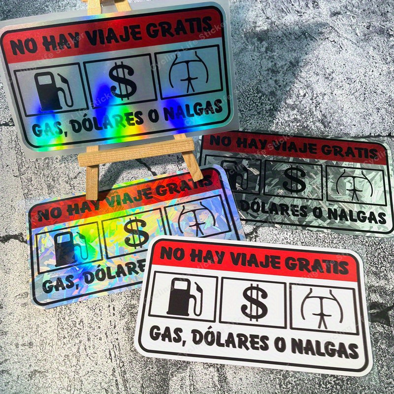 "No Hay Viaje Gratis Gas O Nalgas" Decal - Car Window, Laptop Vinyl Sticker, Oracal Brand, Free Shipping