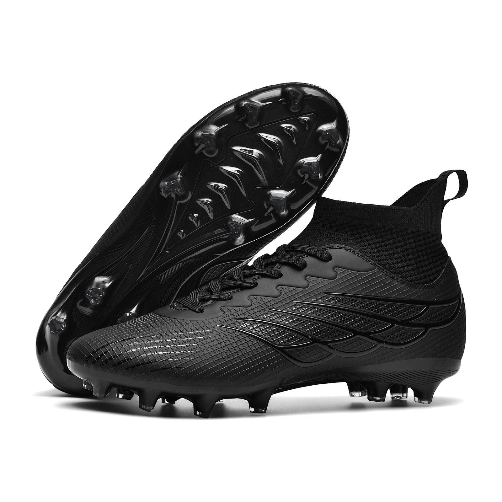TEMU Men' Seamless Upper Soccer Cleats, Non-slip Wear-resistant Outdoor Lawn Sneakers With And Ankle Protection, Soccer Accessories, High-end, New