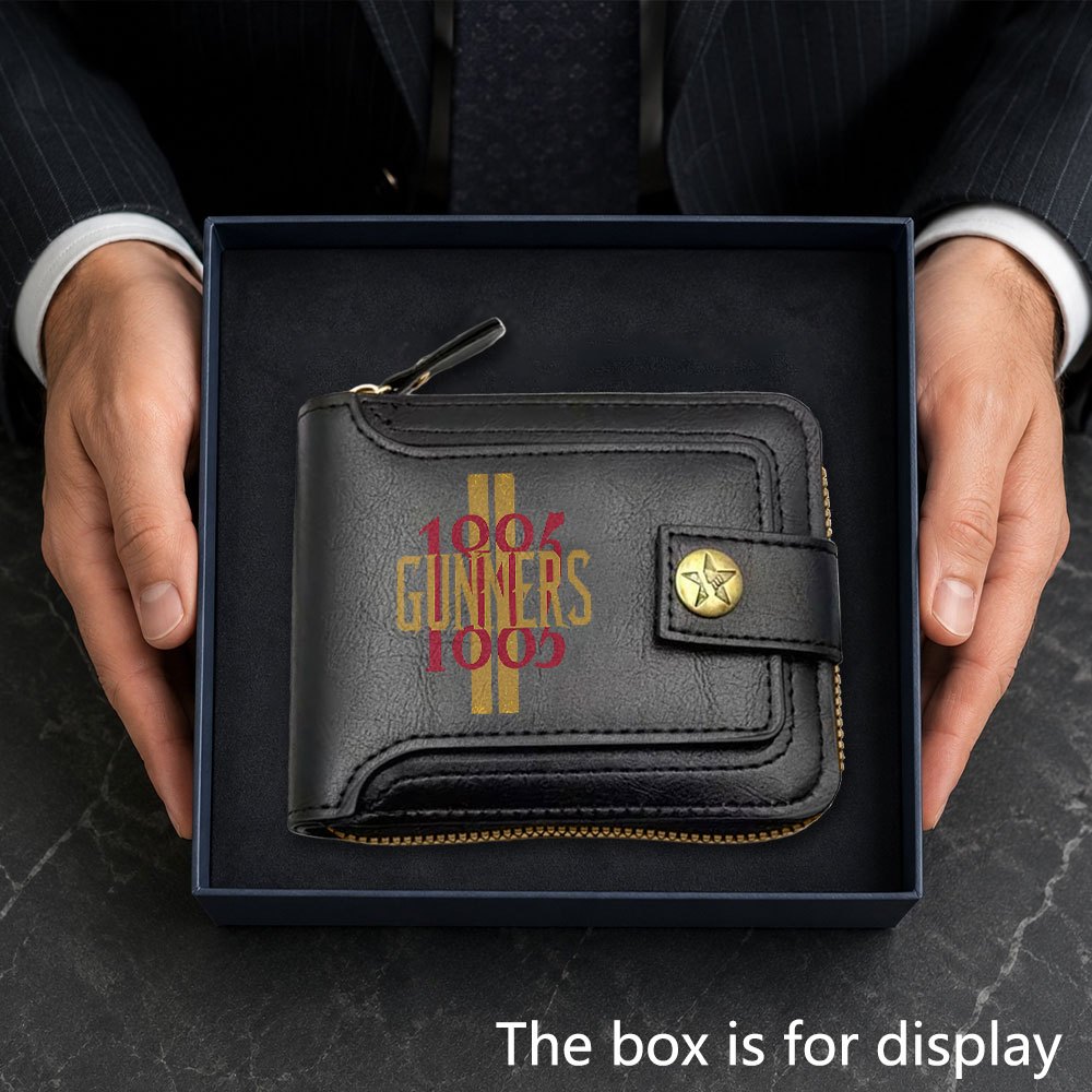 TEMU Men's Fashion Gunners Floral Business Wallet, With A Calm And Style, Multiple Card Slots, And A Coin Purse. The Best New Year's Gift For