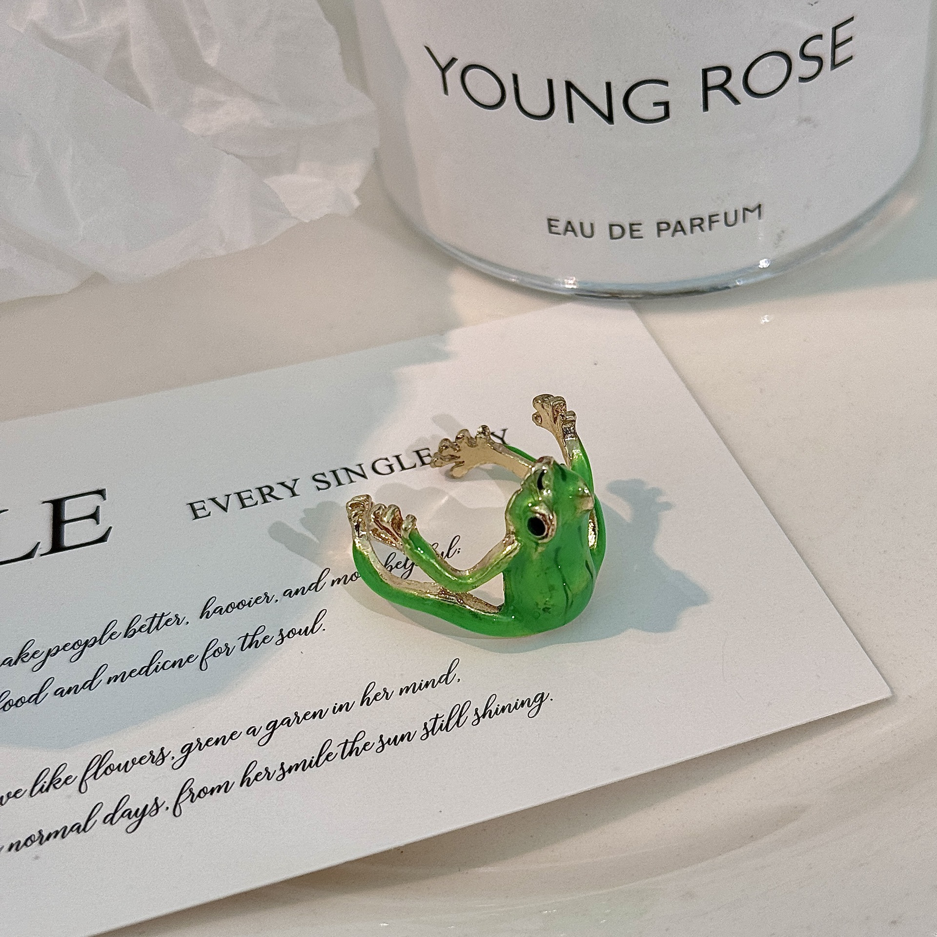 TEMU Anillo ajustable de 1 rana - estilo hip hop adorable, anillo de animal, verde o azul, adecuado para uso diario y fiestas de mujer | Elección