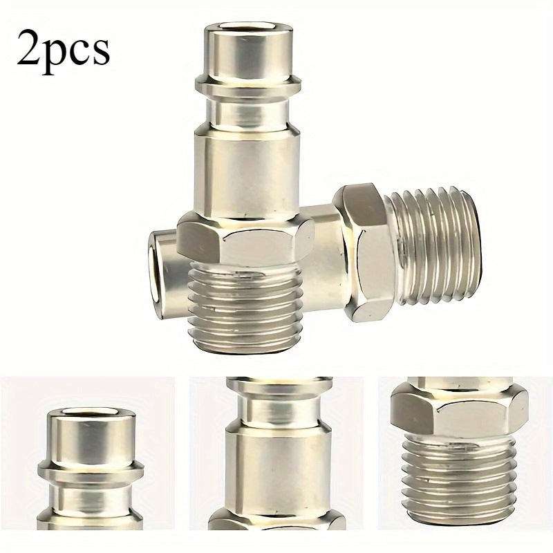 2pcs Air Compressor Quick Couplers - 1/4 Male European Thread, G1/4 | Compatible With Gun-type Blowers And Pneumatic Tools