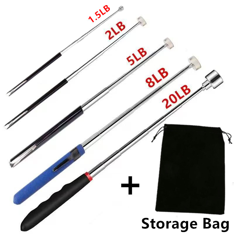 TEMU 2/5pcs Magnetic Pick Up Tools - Stainless Steel Rod, Portable And , Suitable For Nails, Screws, Small Metal Plates, Construction, And Retrieval